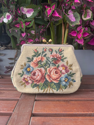 Floral Petit Point Vintage Bag from 1940's Vintage Pre-loved