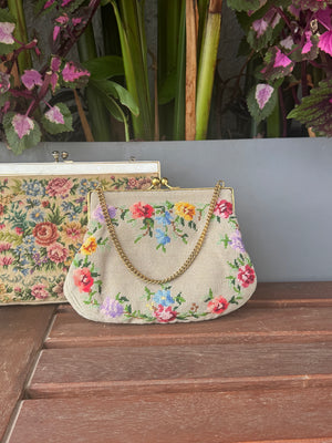 Floral Petit Point Vintage Bag from 1940's Vintage Pre-loved