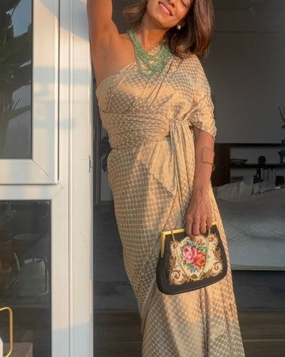 Sarees Reimagined No. 01: The Gold Saree Dress