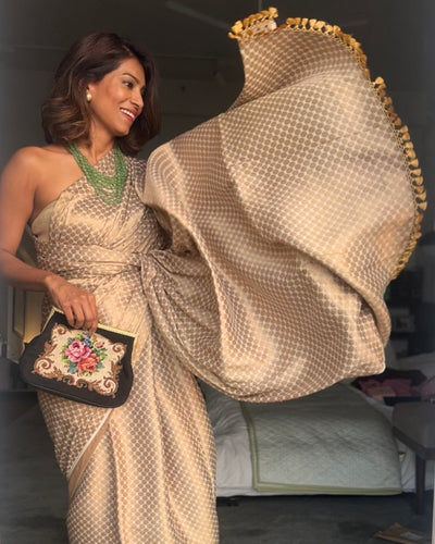 Sarees Reimagined No. 01: The Gold Saree Dress