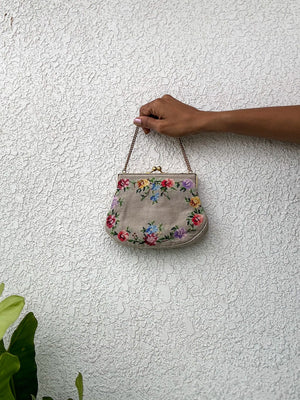 Floral Petit Point Vintage Bag from 1940's Vintage Pre-loved