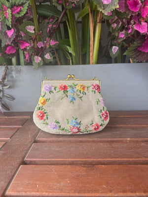Floral Petit Point Vintage Bag from 1940's Vintage Pre-loved