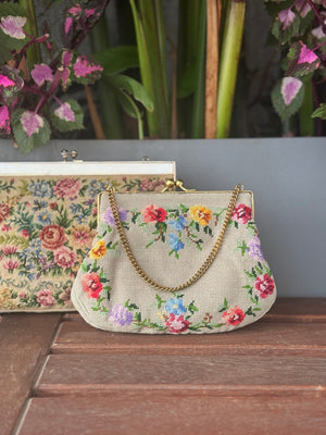 Floral Petit Point Vintage Bag from 1940's Vintage Pre-loved