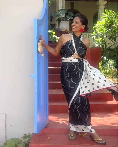 No. 05: The Bandhani Saree Resort Dress