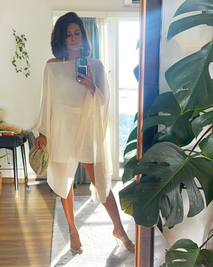 The Draped Cape - Cream
