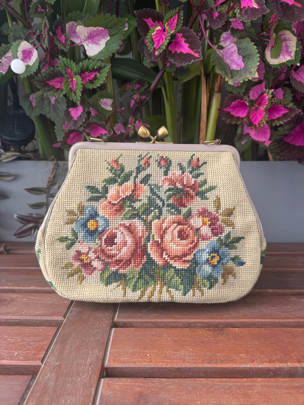 Floral Petit Point Vintage Bag from 1940's Vintage Pre-loved
