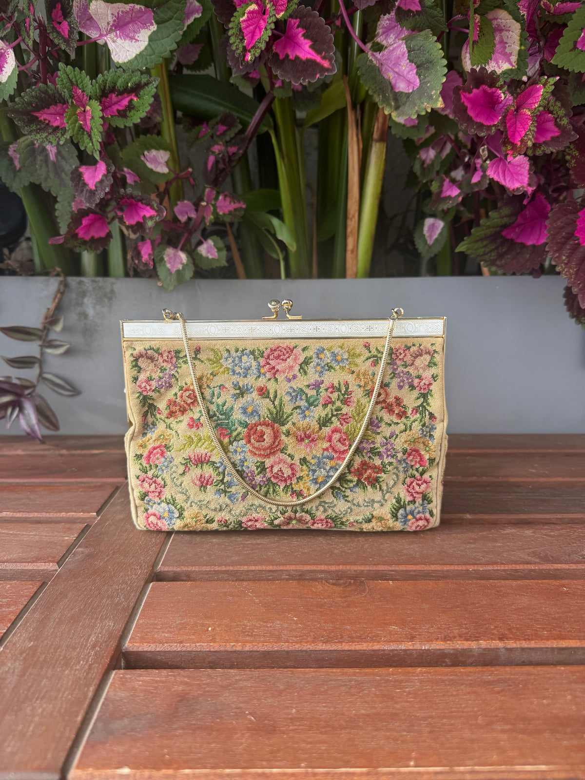 Floral Petit Point Vintage Bag from 1940's Vintage Pre-loved