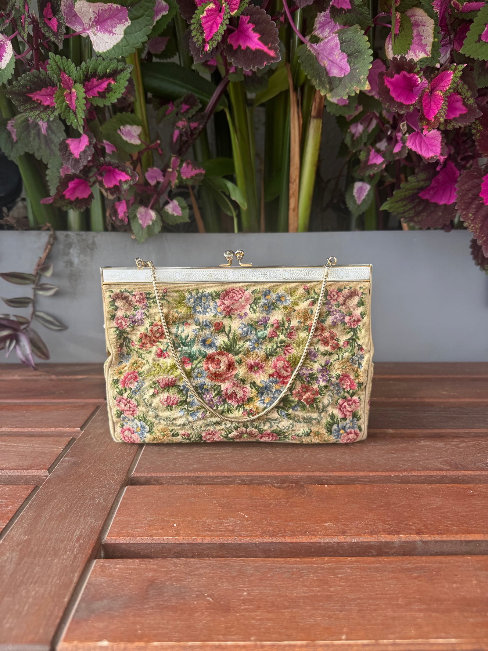 Floral Petit Point Vintage Bag from 1940's Vintage Pre-loved
