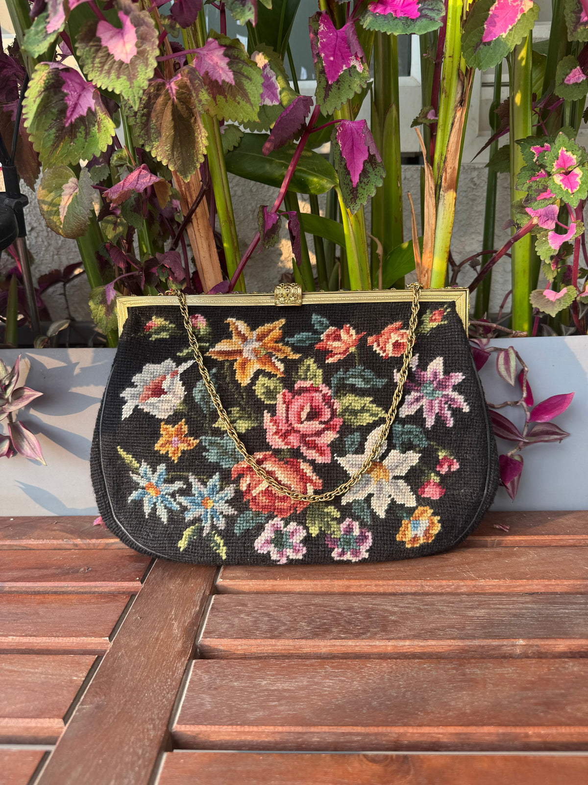 Floral Petit Point Vintage Bag from 1950's Vintage Pre-loved