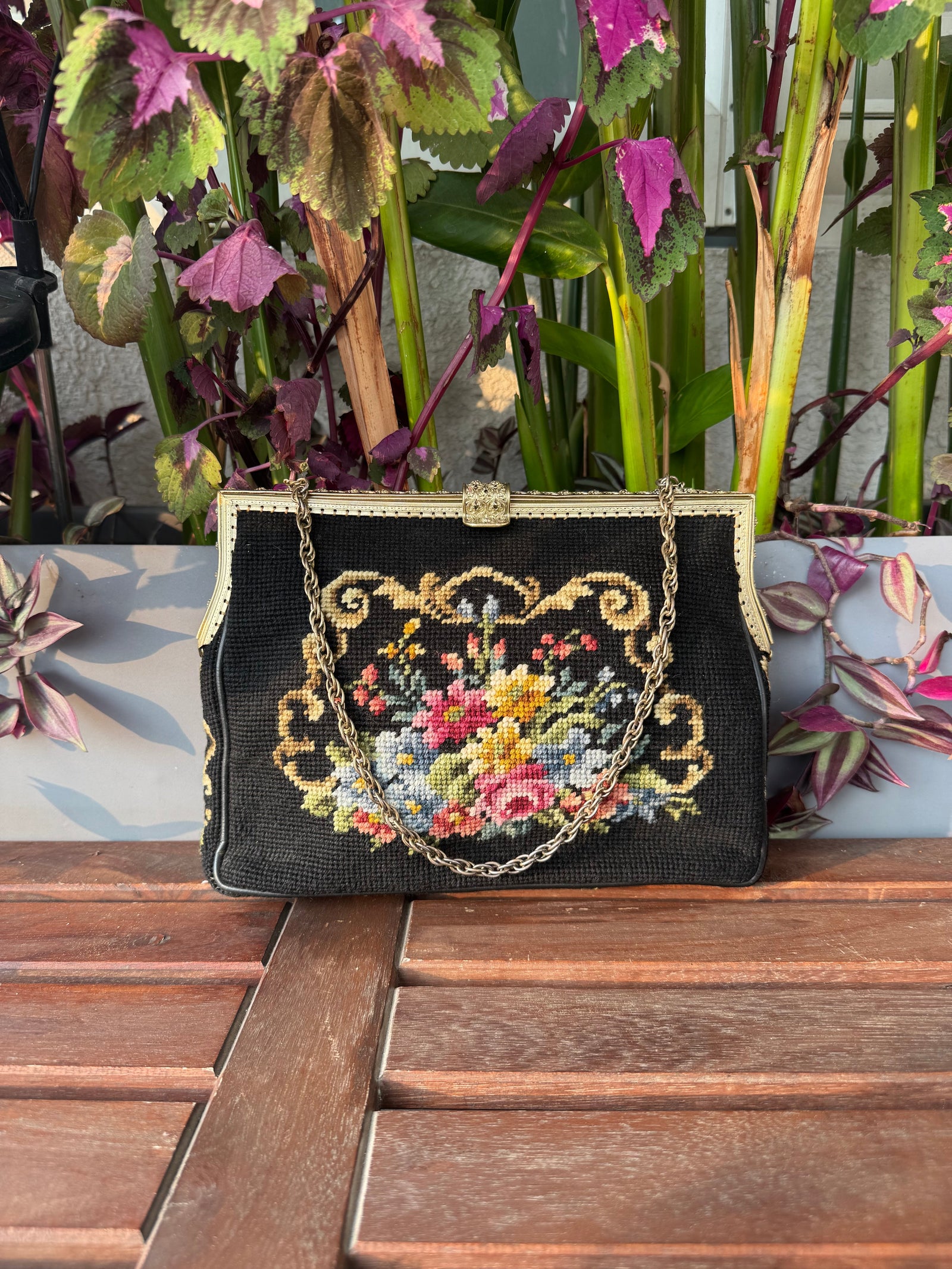 Floral Petit Point Vintage Bag from 1940's Vintage Pre-loved