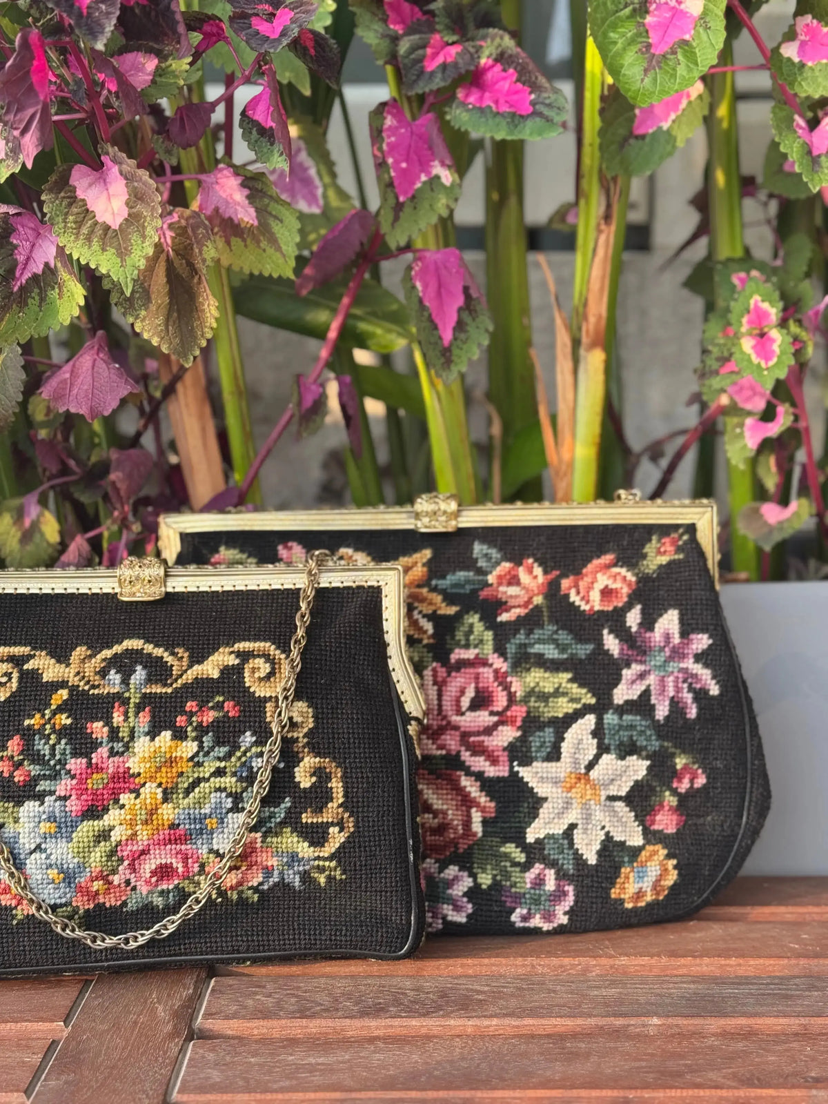 Floral Petit Point Vintage Bag from 1940's Vintage Pre-loved