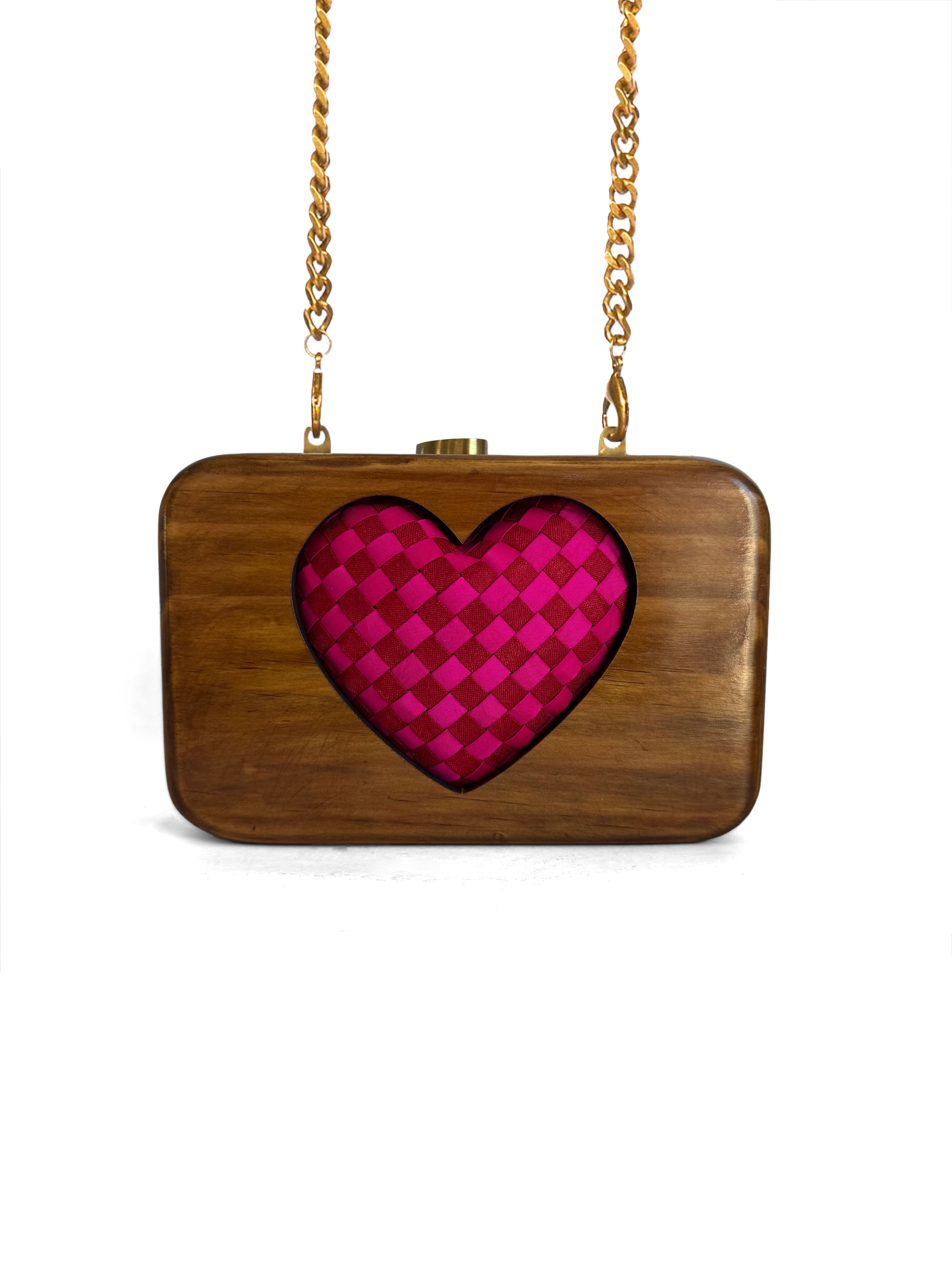 The Box Of Love - Heart shape wood clutch bag - Rachana Reddy