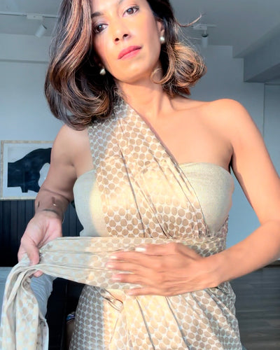 Sarees Reimagined No. 01: The Gold Saree Dress