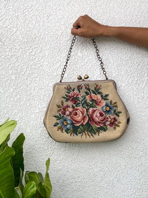 Floral Petit Point Vintage Bag from 1940's