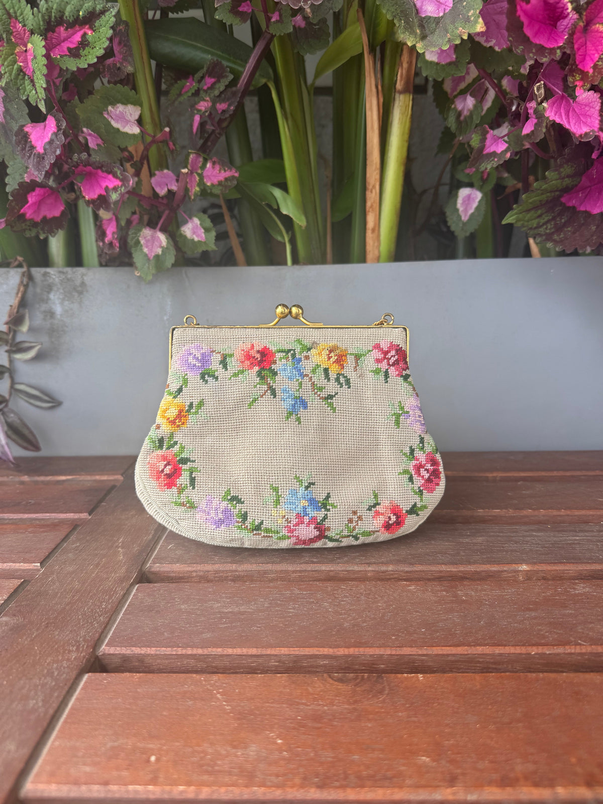 Floral Petit Point Vintage Bag from 1940's Vintage Pre-loved