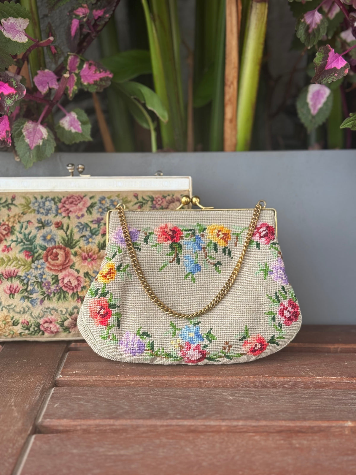 Floral Petit Point Vintage Bag from 1940's Vintage Pre-loved