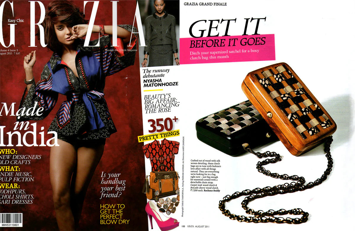 GRAZIA: Mesh clutch