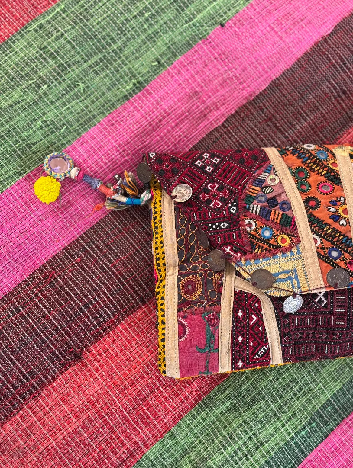 Colorful banjara tribal embroidered handbag 