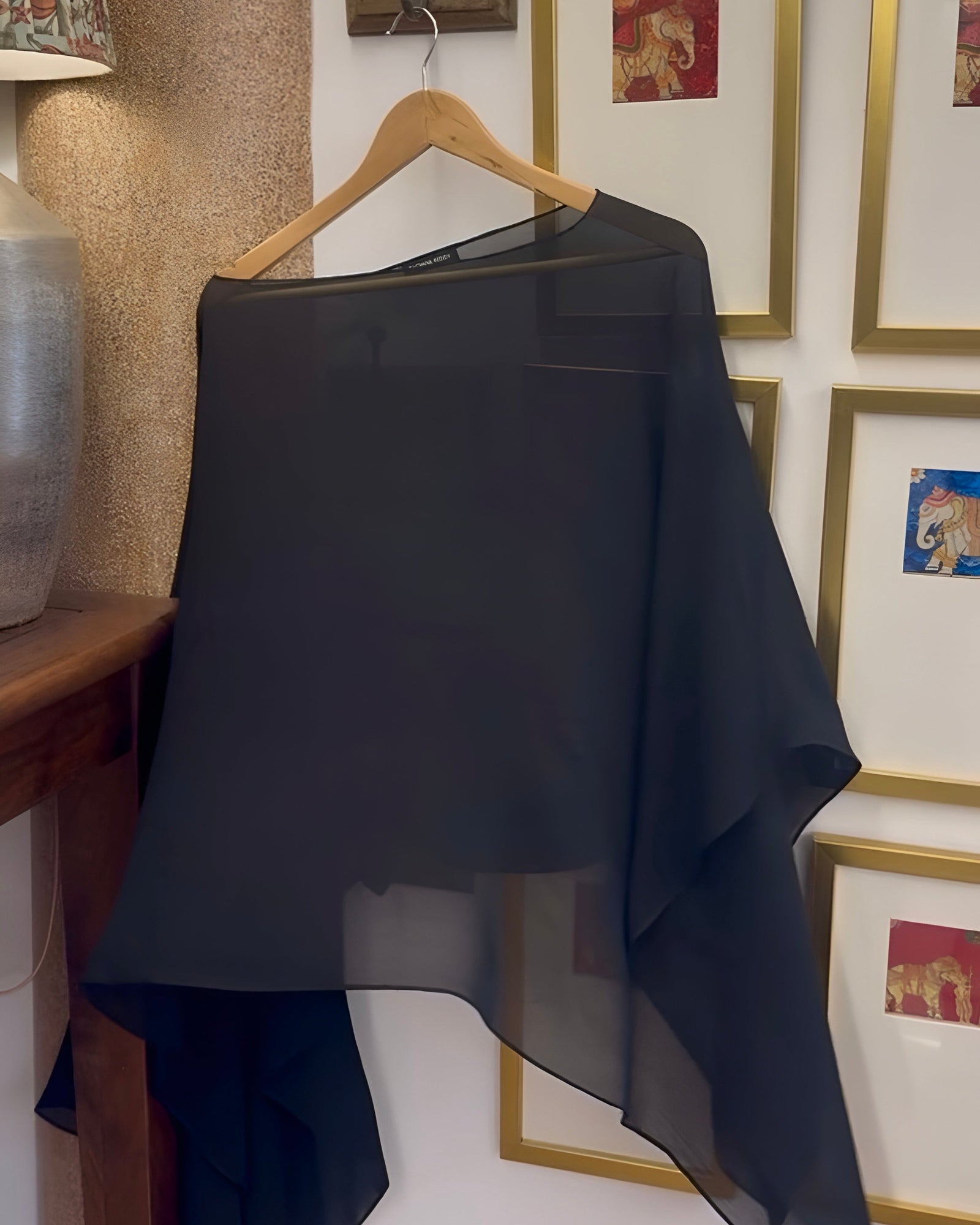 The Draped Cape Top - Black
