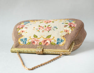 Floral Petit point Vintage bag