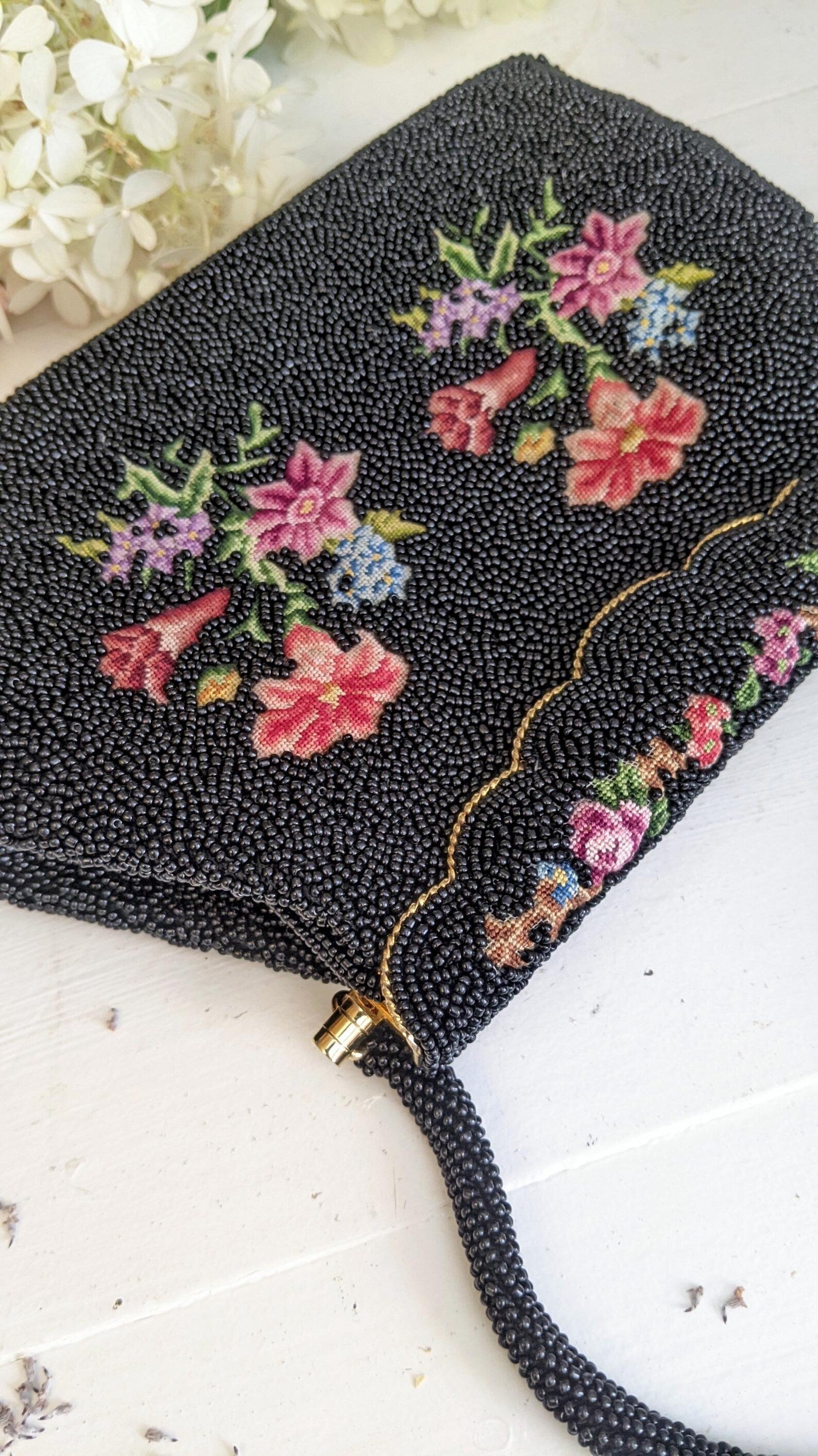 Floral Petit Point Vintage Bag from 1940's Vintage Pre-loved