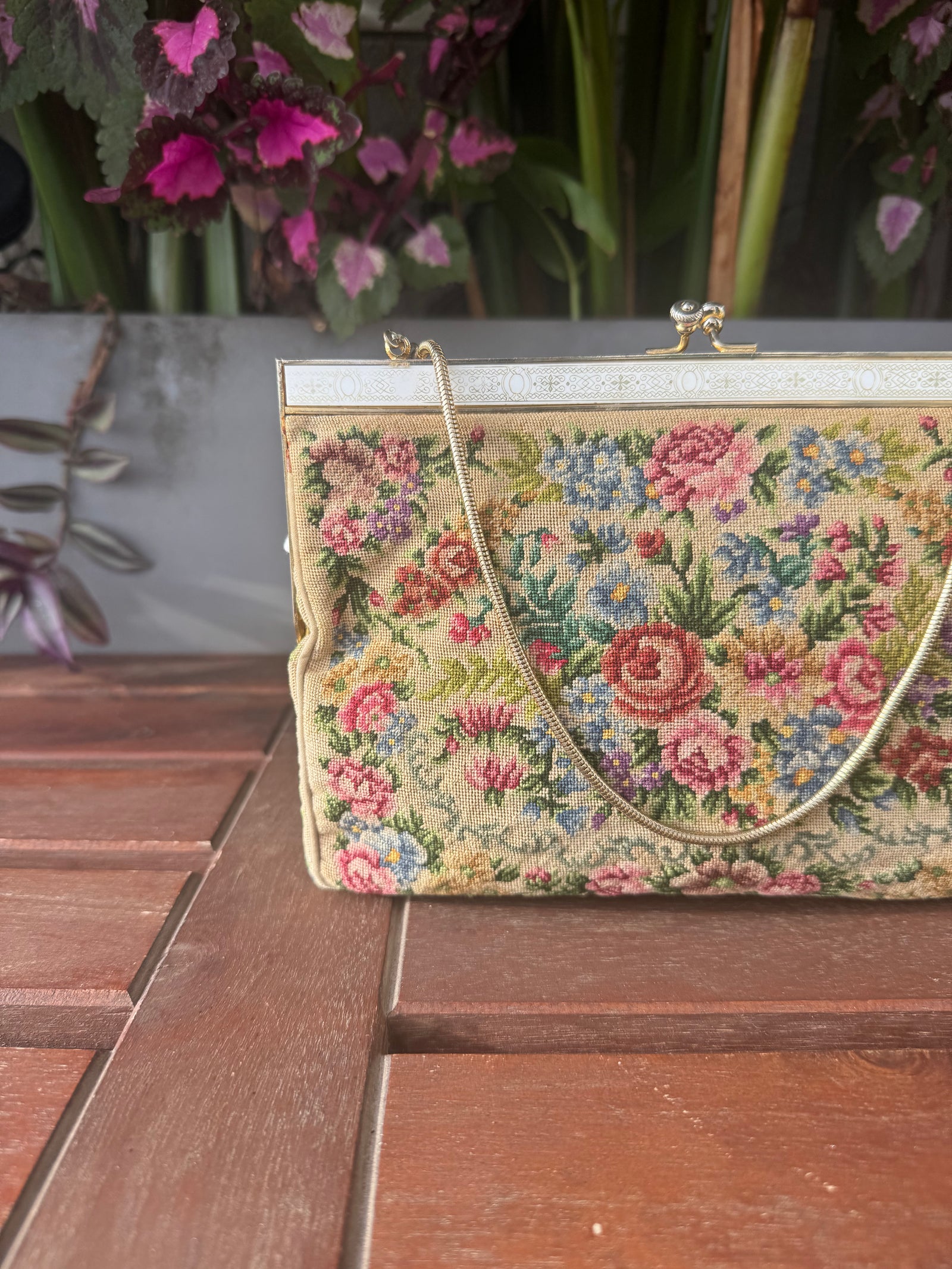Floral Petit Point Vintage Bag from 1940's Vintage Pre-loved