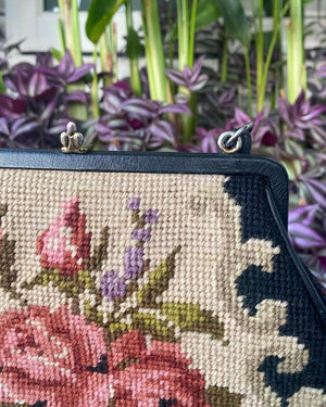 FLORAL PETIT POINT VINTAGE BAG FROM 1940'S - Rachana Reddy