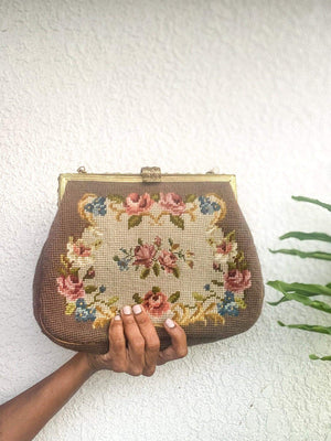 Floral Petit point Vintage bag from 1950's - Rachana Reddy