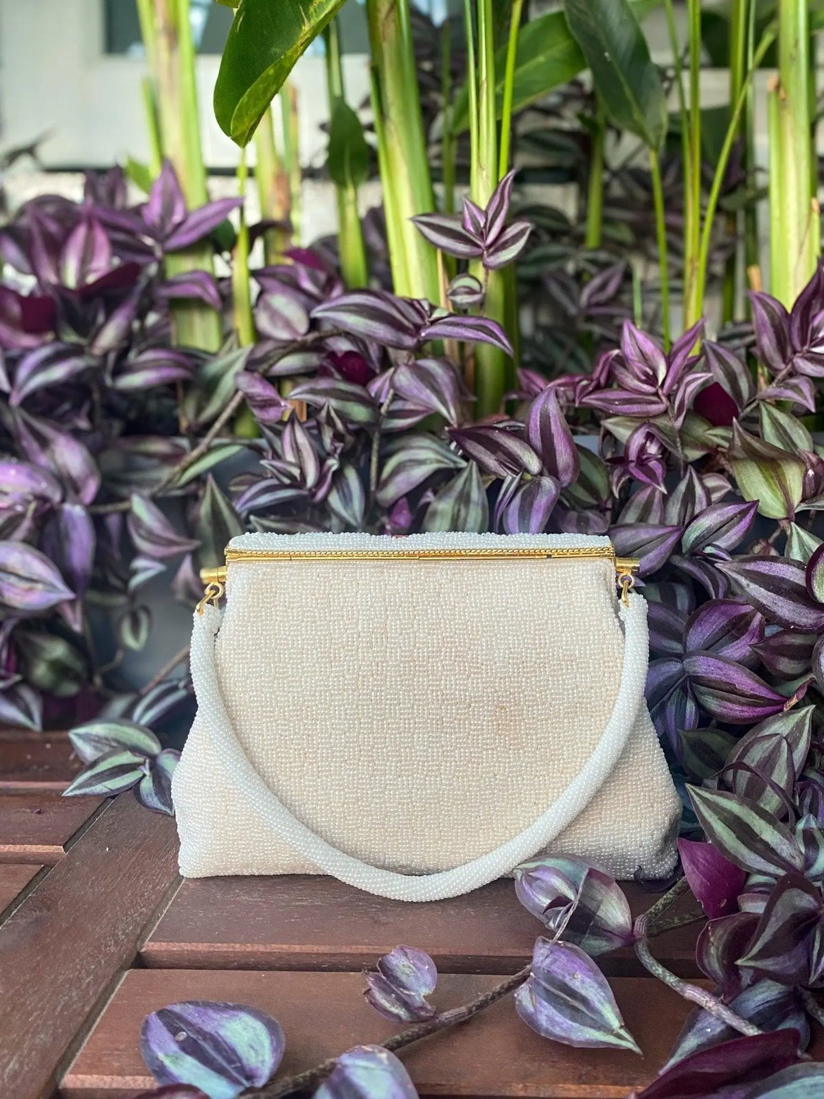 Vintage Beaded Purse with Petit Point from 1950's - Rachana Reddy