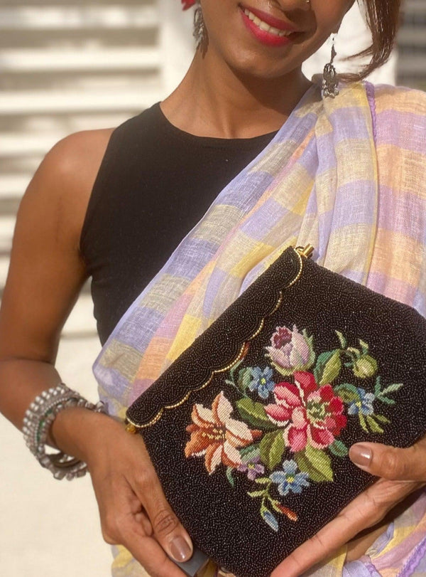Vintage white beaded purse 2025