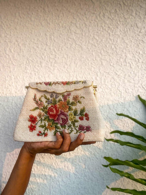 Vintage Beaded Purse with Petit Point from 1950's - Rachana Reddy